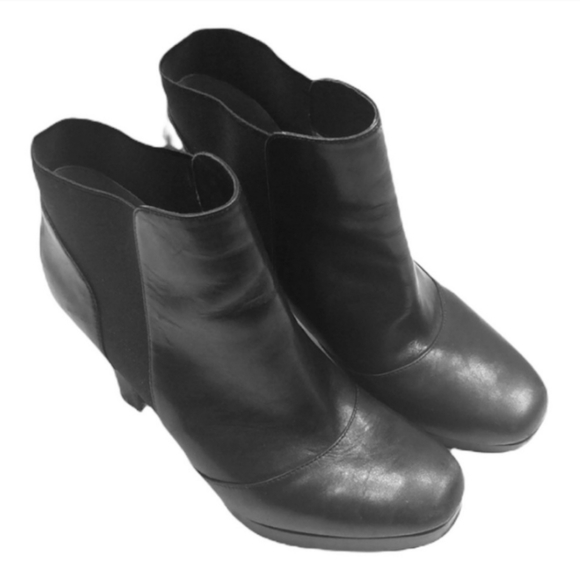 Via Spiga Toccarra black leather platform booties size 8 - Picture 7 of 11